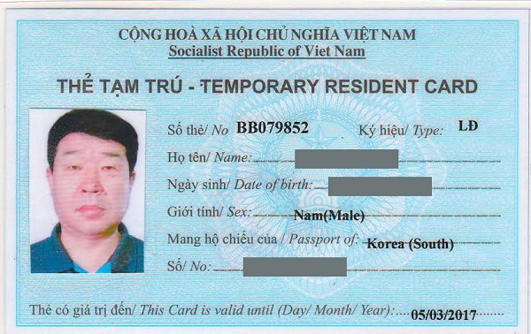 Thẻ tạm trú cho công dân nước ngoài ở Việt Nam